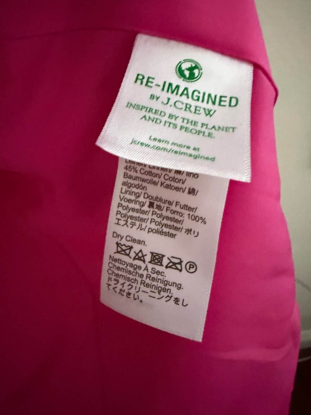 J. Crew Bright Pink Single-Button Blazer linen blend - Picture 6 of 7